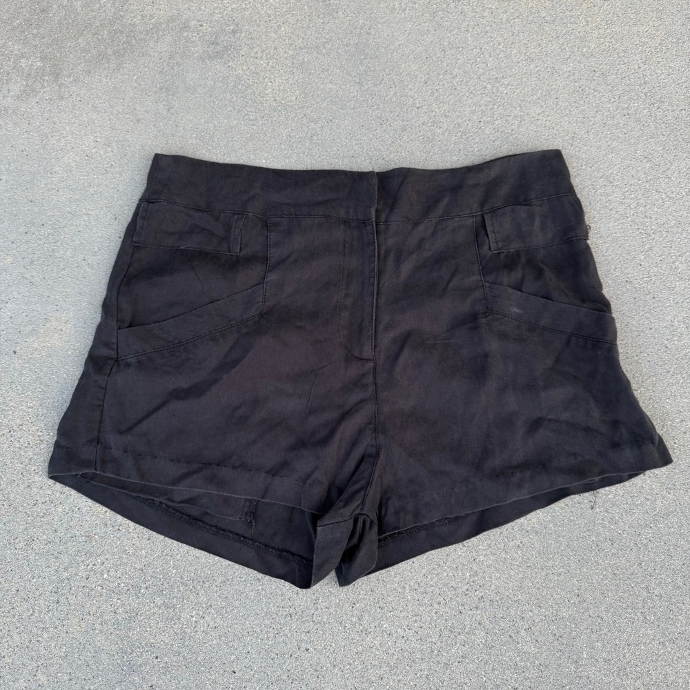 Stillwater Black Lyocell High Waisted Shorts Womens Size Medium Made in USA